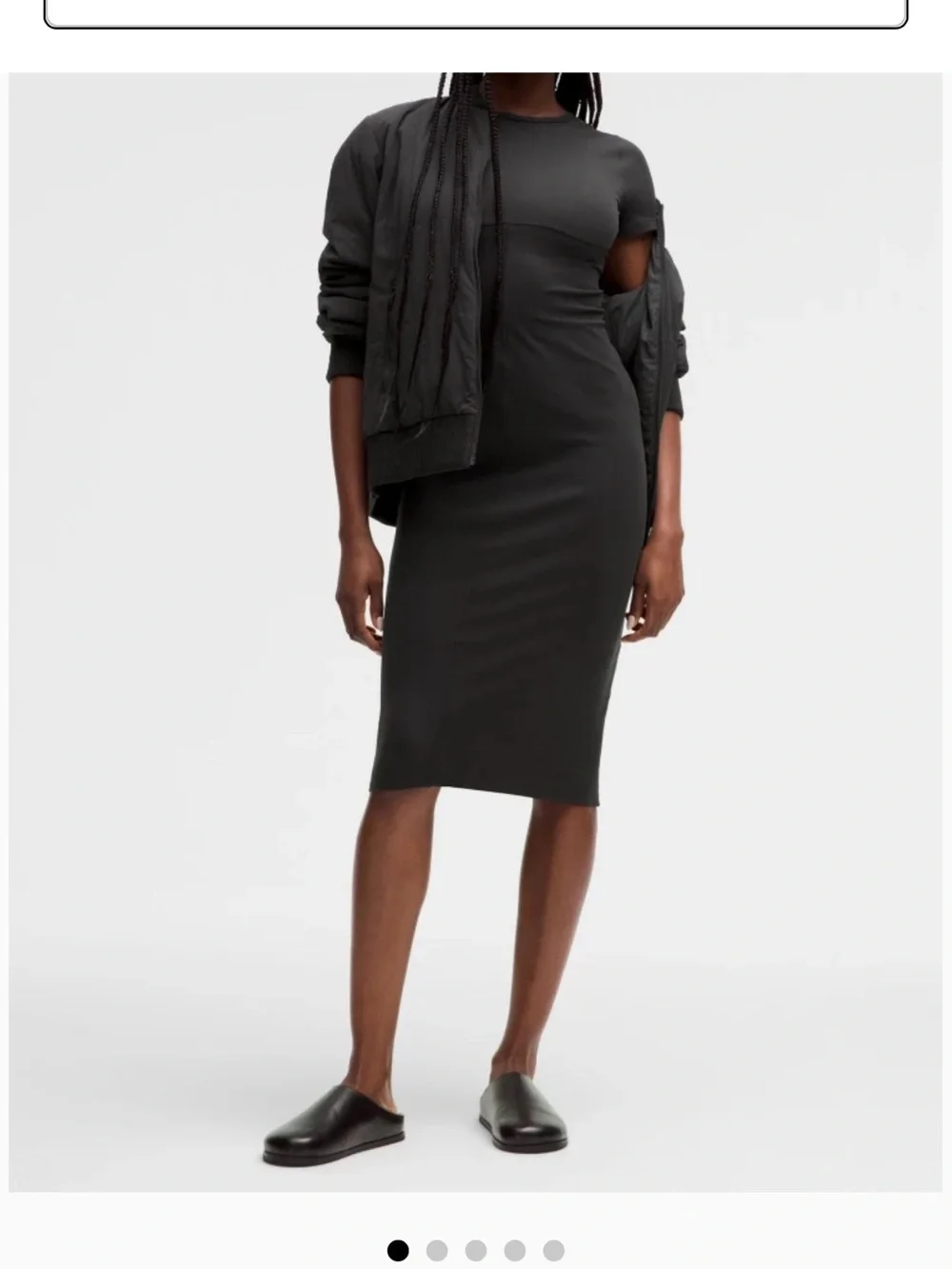 lululemon athletica Black Short-Sleeve Midi Dress